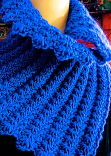 Starlooper Crochet Star Stitch Scarf with fewer rows makes a nice overlapping neckwarmer