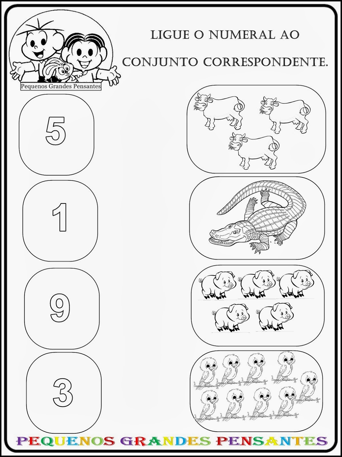 Pequenos Grandes Pensantes.: Atividades Numéricas para Educação Infantil