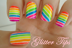 nail glitter candy striped neon stripes colorful designs nails crush tips glittertips22 inspirationseek