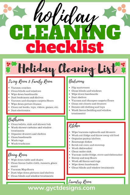 Work through this simple checklist to get your home holiday ready.  Download the free holiday cleaning checklist and your home will be sparkling all season long.