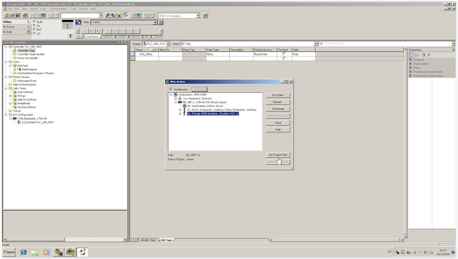 Automatizacion y Control Industrial Configurar RSLogix Emulate 5000