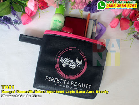 Dompet Kosmetik Bahan Spunbond Lapis Busa Aura Beauty