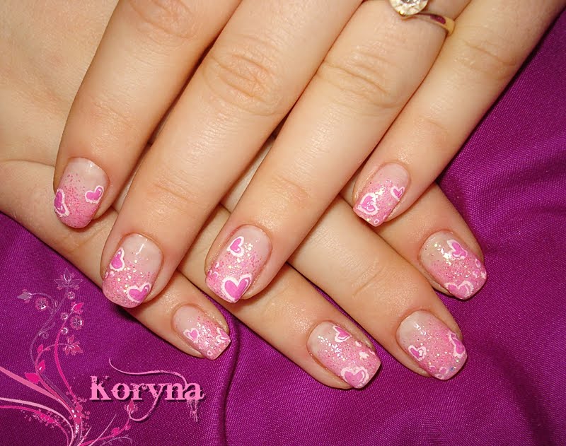 My Nails sweet pink hearts