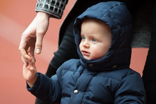 Princess Charlene, Prince Albert II and Prince Jacques of Monaco attend the 6th Sainte Devote Rugby Tournament at Stade Louis II