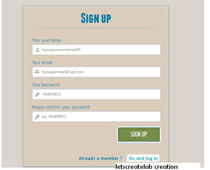 letscreateLab Switching Login and Registration form with