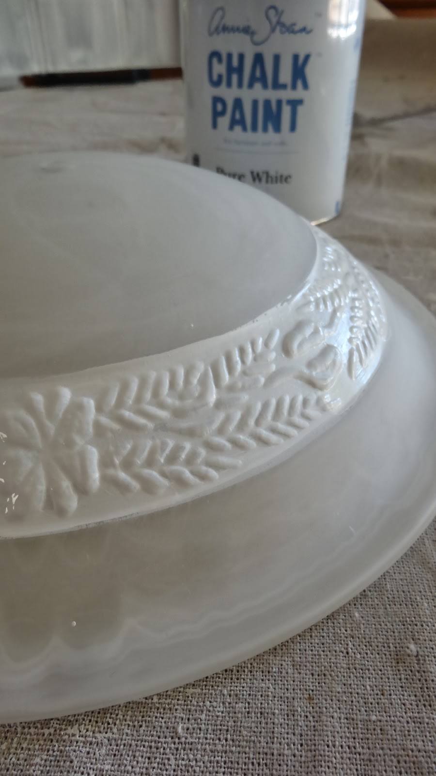 The Old Fat Hen Annie Sloans Chalk Paint on glass....