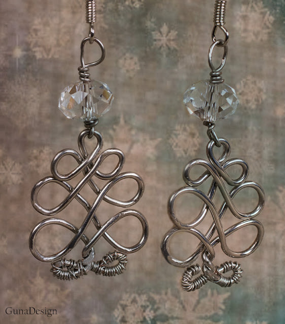 gunadesign guna andersone Celtic wire wrapped tree earrings