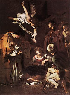 Michelangelo Caravaggio Natività con i Santi Lorenzo e Francesco d'Assisi