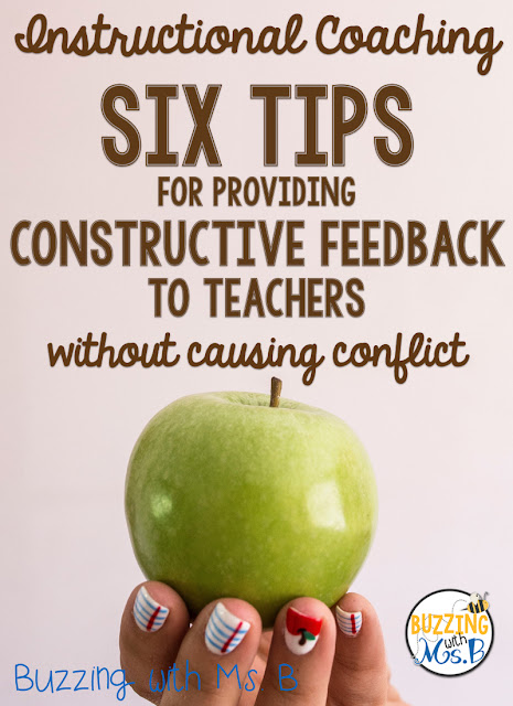 As an instructional coach, it's important to provide quality feedback to teachers. But how can you communicate your feedback without putting people on the defensive? When you're communicating feedback to teachers, whether it's part of a coaching cycle or just a classroom visit, it's important to consider these six tips. Provide constructive feedback to support your teachers and students! #instructionalcoach