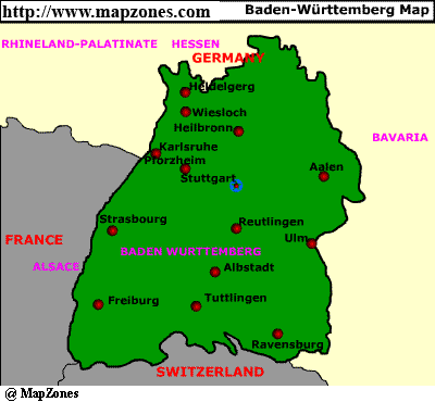 karta baden württemberg Baden Wuttenberg Map Federal States of Germany | Map of Germany karta baden württemberg