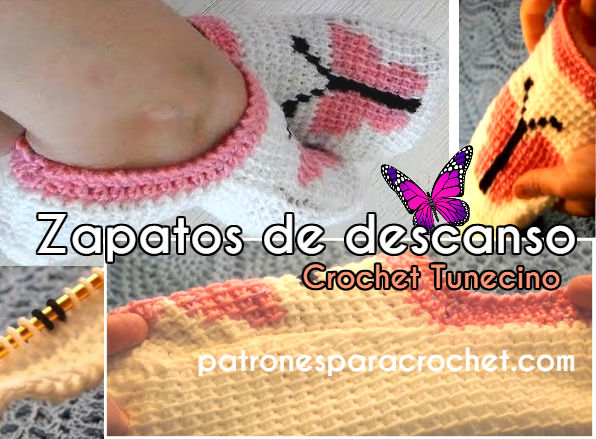 Si te gusta el crochet tunecino, estos zapatos te van a encantar