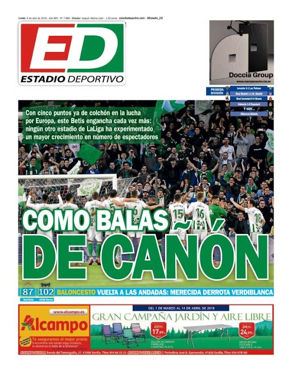 Betis, Estadio Deportivo: "Como balas de cañón"