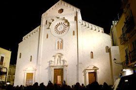Bari's San Sebino cathedral by night
