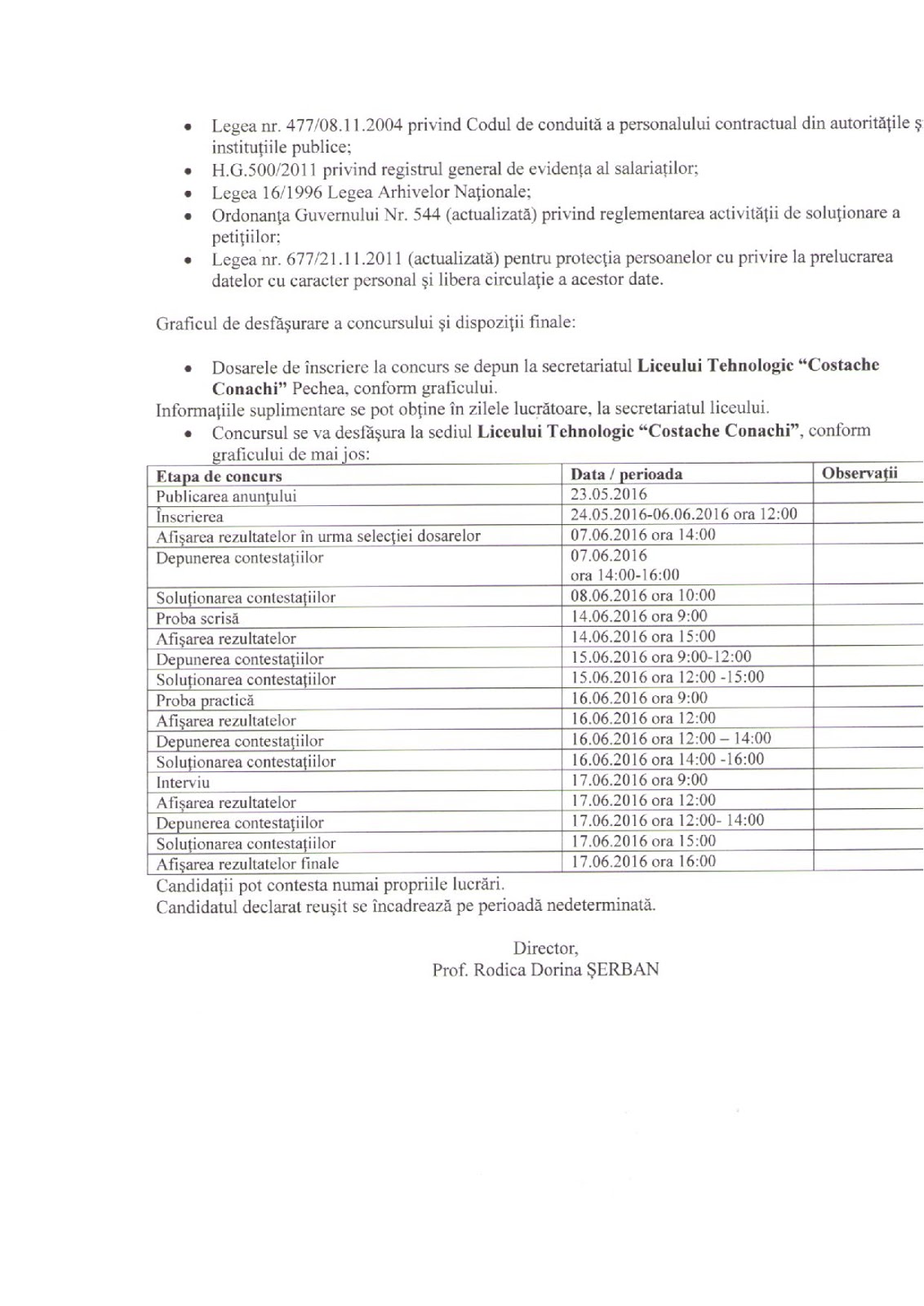 Liceul Tehnologic "Costache Conachi" localitatea Pechea, Județul Galaţi