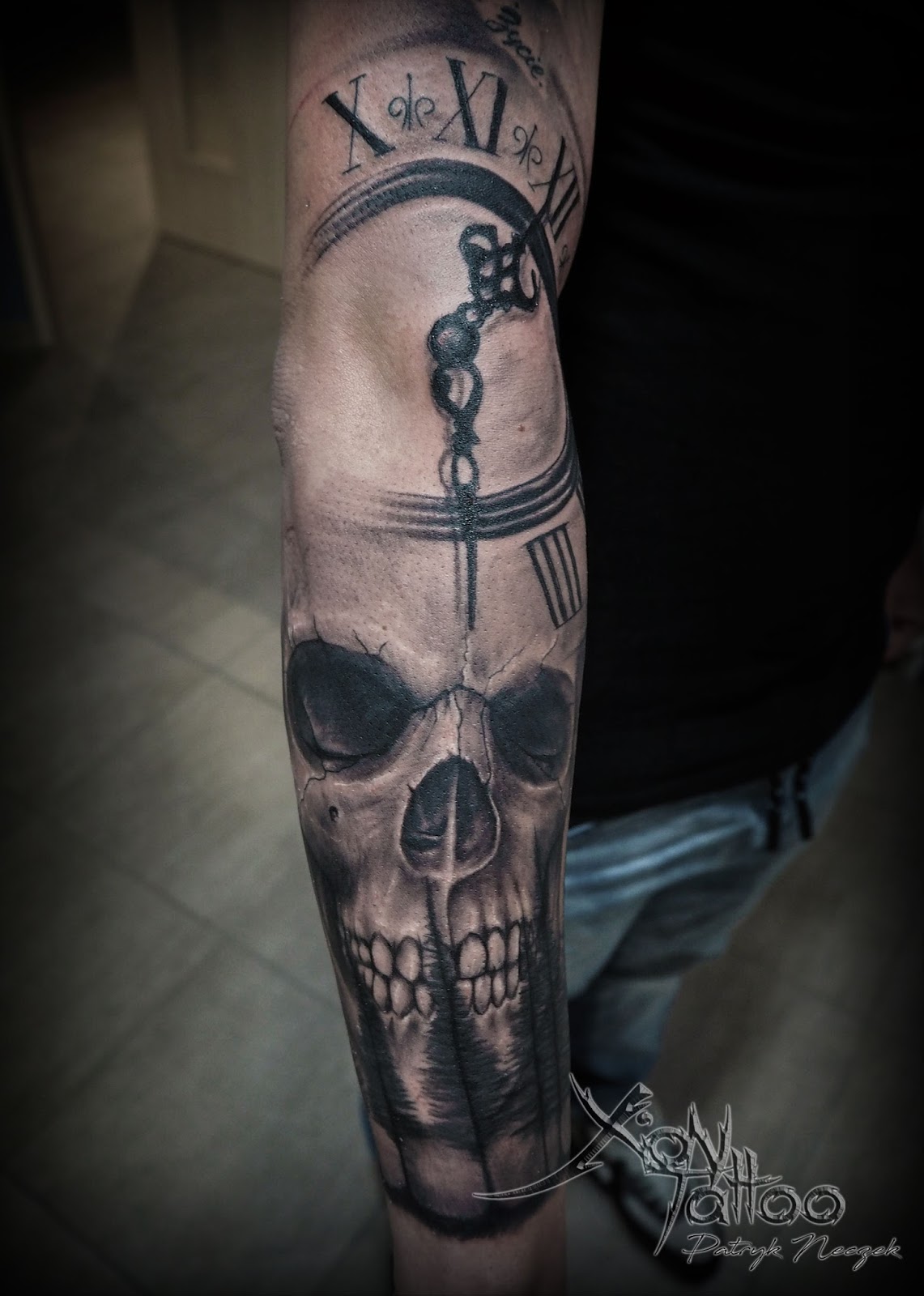Tattoo uploaded by Jamie blackbourn  Skull and forest added to an outer  forearm to continue this sleeve skull  Tattoodo
