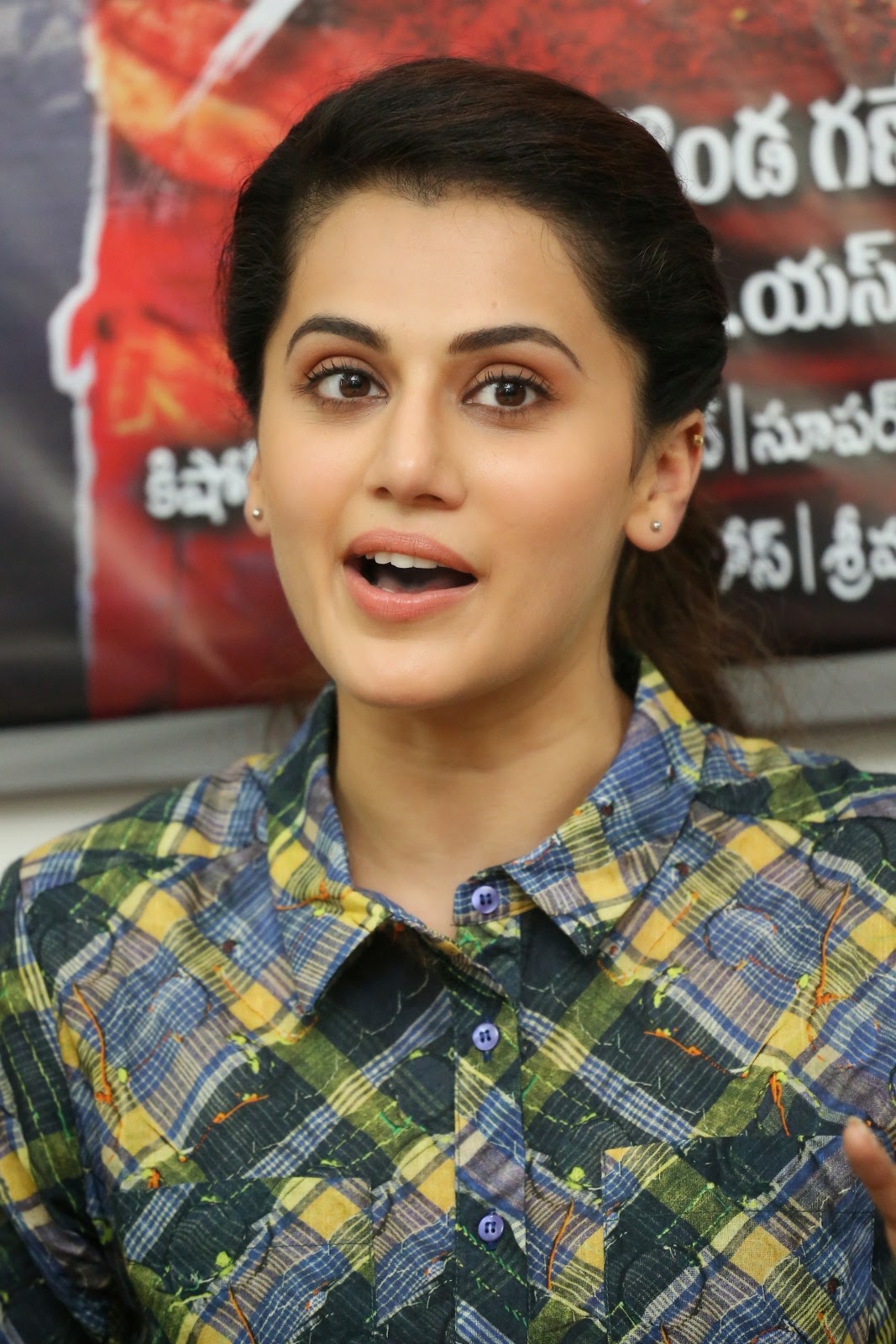 Tapsee Latest Hot Photoshoot In Green Shirt Dress