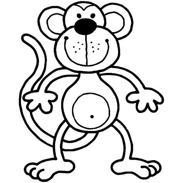 Mewarnai Gambar Hewan Monki Si Monyet Lucu Aneka Mewarnai Gambar