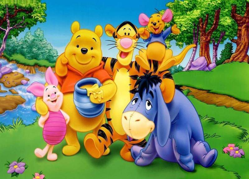 Halaman Belajar Mewarnai Gambar Winnie Pooh Lucu Anak Kolase