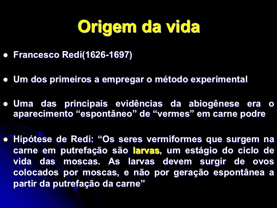 Professor Jimmy Oliveira TEORIA DA BIOGÊNESE vs TEORIA DA ABIOGÊNESE
