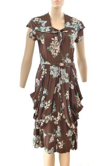 1940s Draped Dress