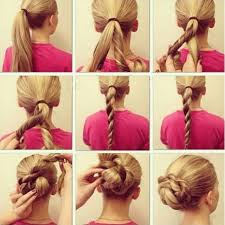 Twisted braid and bun hairstyle
