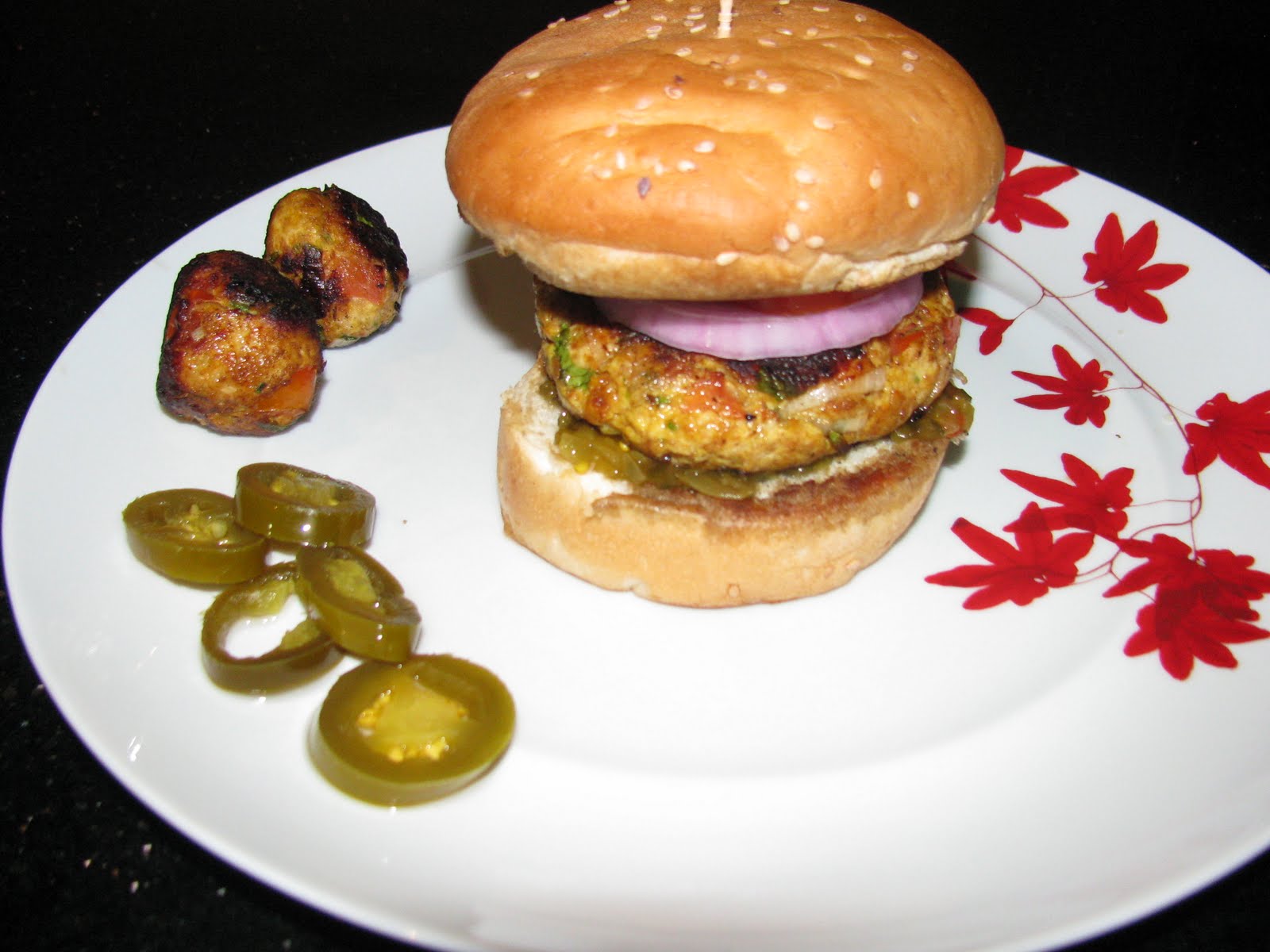 Food Slice Chicken Burger with minced chicken