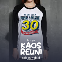Harga Sablon Kaos Reuni Pola Raglan Lengan Pendek, 3/4, Panjang Cotton Combed 30s