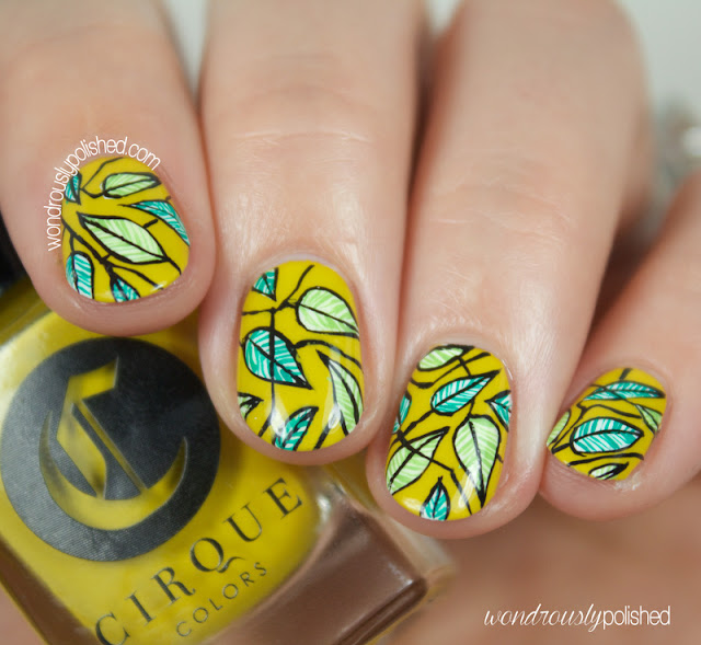 cirque hustle leaf nail art