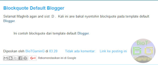 Blockquote default Blogger