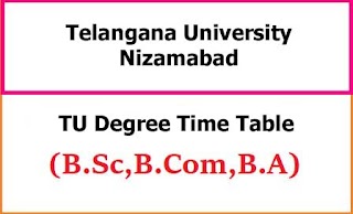 Telangana University Degree Time Table 2022 - BA BCom BSc BCA BBA