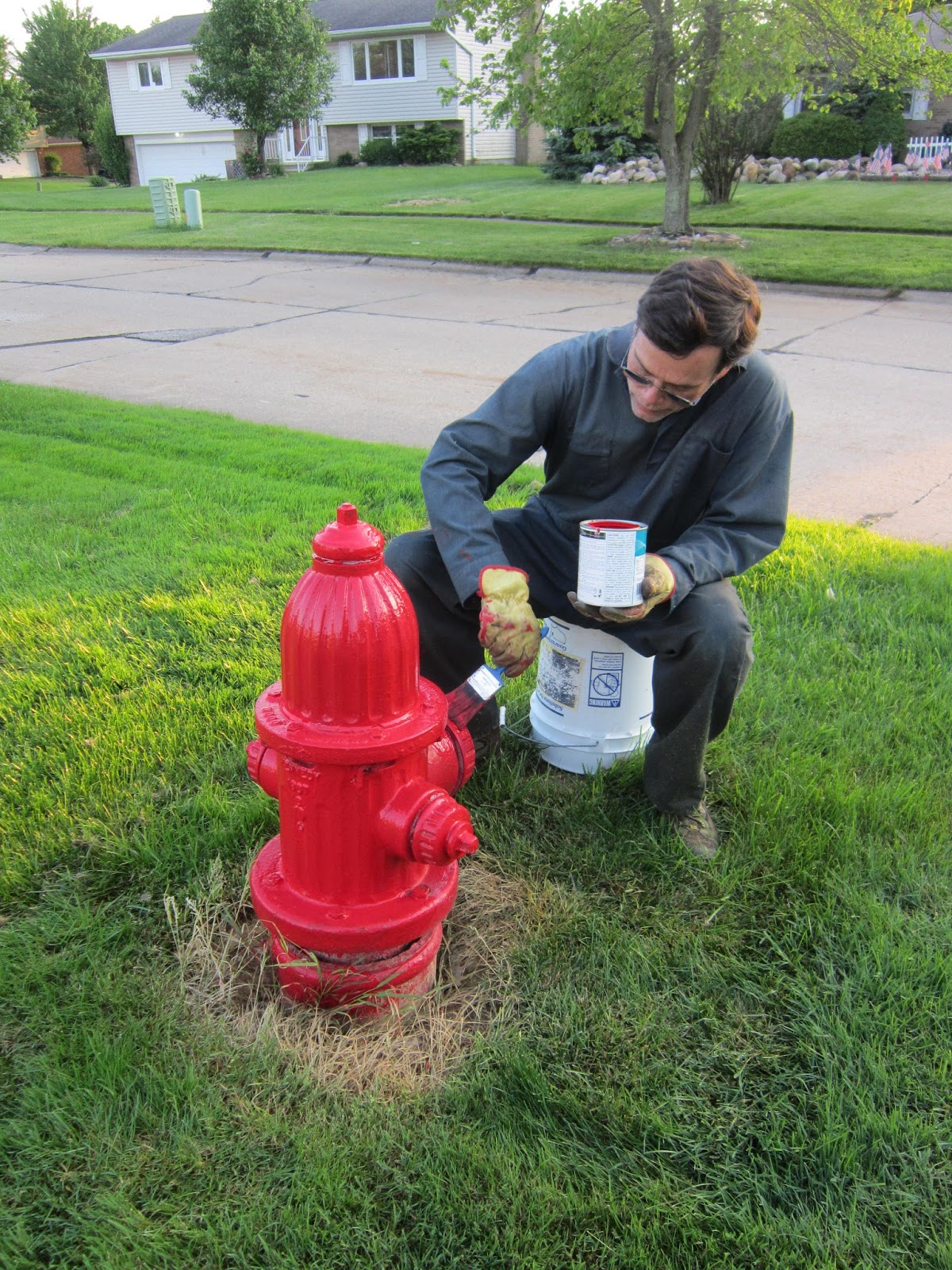 Krafting with Karen Painting Fire Hydrants