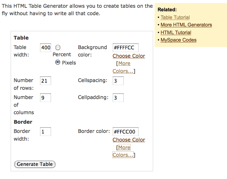 What Do I Know? HTML Table Generator Makes Tables Easy for Bloggers