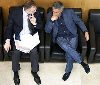 Mourinho and his lawyer at the UEFA heeadquarters