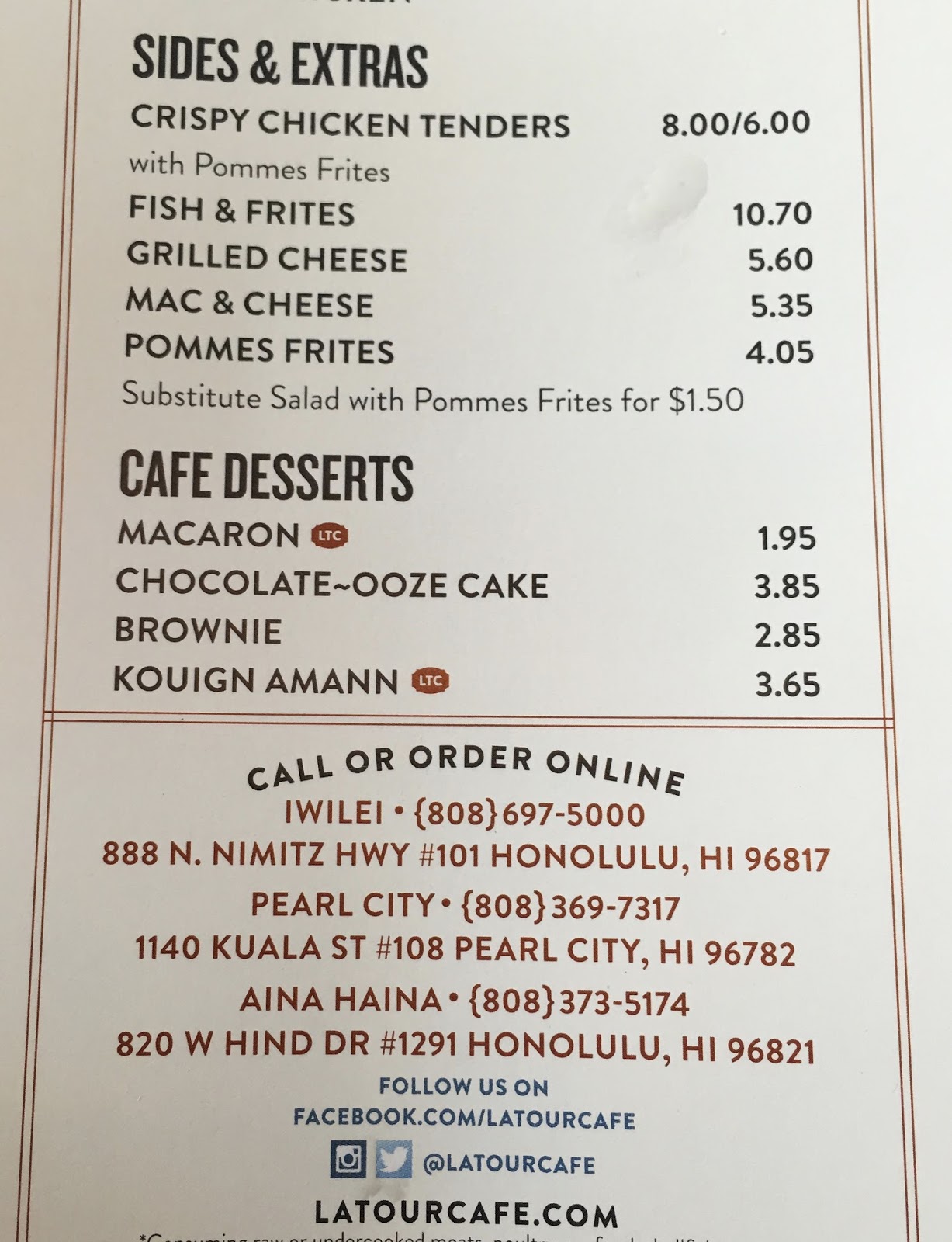 GREAT EATS HAWAII LA TOUR CAFE