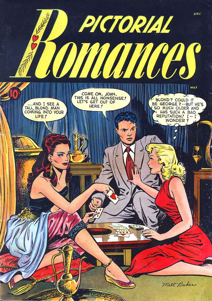 Pictorial Romances #7 st. john golden age 1950s romance comic book cover art by Matt Baker