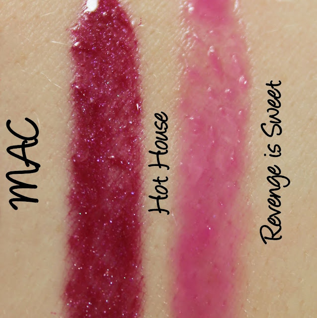 MAC Monday: Venomous Villains - Revenge is Sweet and Hot House Lipglass Swatches & Review