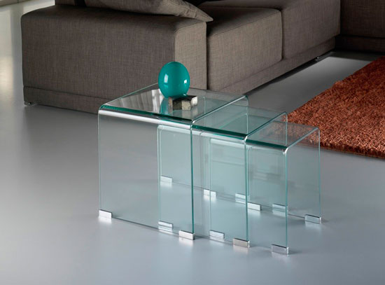 Mesa auxiliar de cristal Glass en Ámbar Muebles