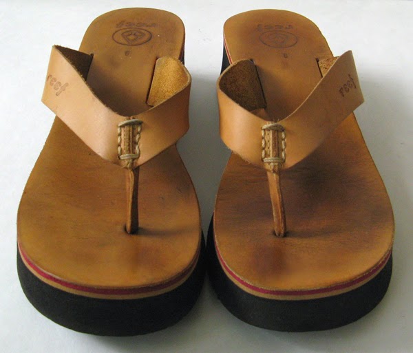 Vintage Reef Brown Leather Platform Wedge Sandals Lovely Womens Size 9 ...