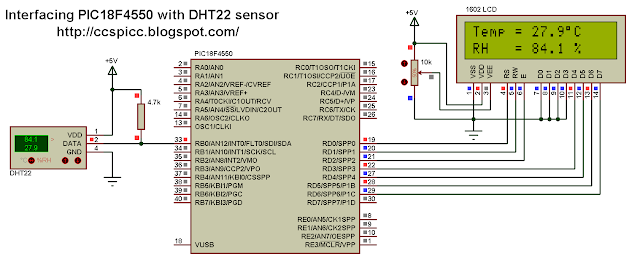 PIC18F4550 microcontroller DHT22 AM2302 RHT03 sensor circuit CCS PIC C PIC18F4550 microcontroller DHT22 AM2302 RHT03 sensor circuit CCS PIC C