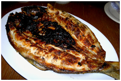 grilled milkfish or inihaw na bangus served by Matutina's Restaurant in Dagupan City Pangasinan