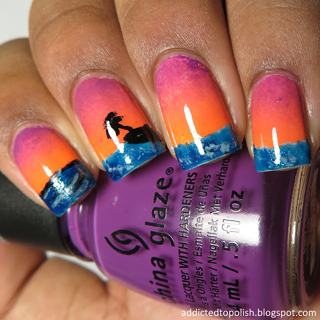 ocean sunset nails