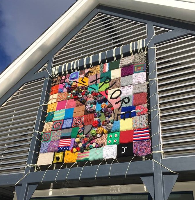 CynthiaParkhill Yarn bombing commemorates library anniversary