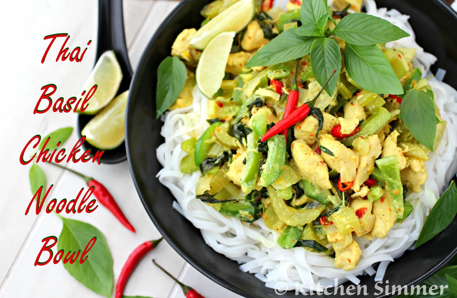 Kitchen Simmer Thai Basil Chicken Noodle Bowl