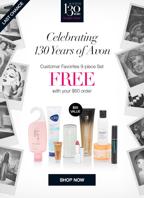 Get this Customers Favorites 9-piece set FREE with your $60+ Avon purchase! Shop https://jenbertram.avonrepresentative.com/ Get this Customers Favorites 9-piece set FREE with your $60+ Avon purchase! Shop https://jenbertram.avonrepresentative.com/