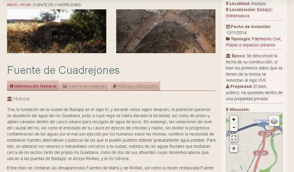 Lista Roja del Patrimonio: Fuente de Cuadrejones (Badajoz)