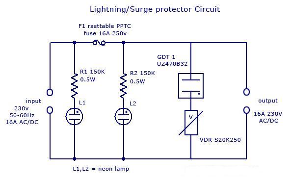 Lighting Surge Protector Circuit Diagram