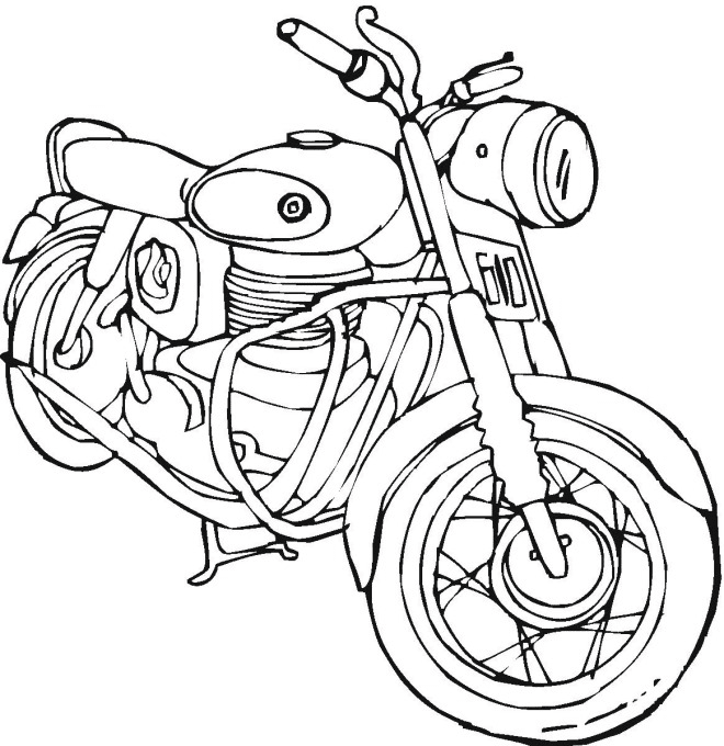  Gambar Mewarnai Sepeda Motor Untuk Anak PAUD dan TK