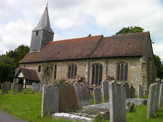 wooden tower, from lychgate