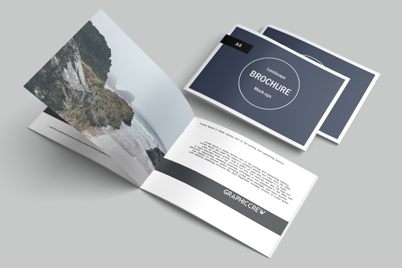A4 Landscape Flyer Mockup Psd Free Download Free Layered