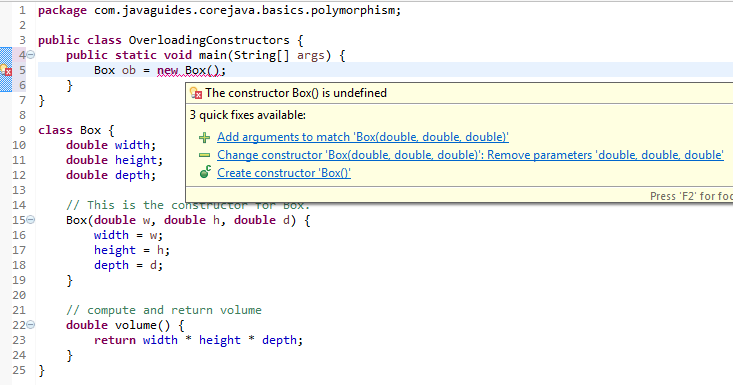 Constructor overloading in Java – About Java